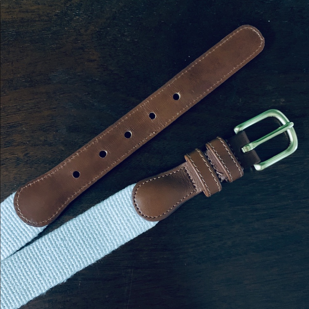 COACH Linen & Leather Belt: neutral minimalist